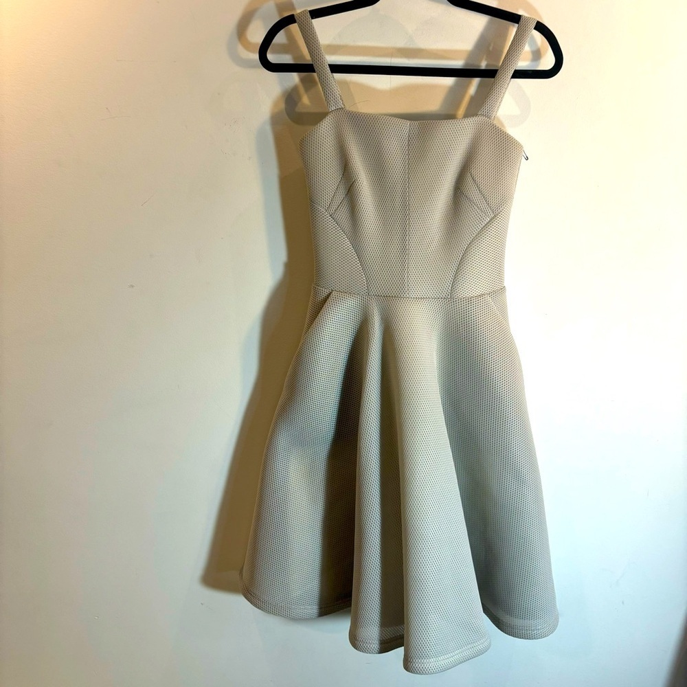 OBAKKI Sz 4 Dress Textured Scuba Type Material A-Line Skirt Boning Bodice NEW